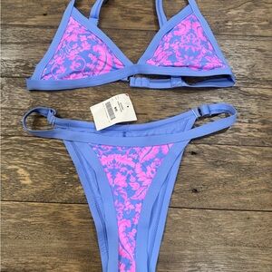 TiniBikini Vibrant Blue and Pink Bikini Set